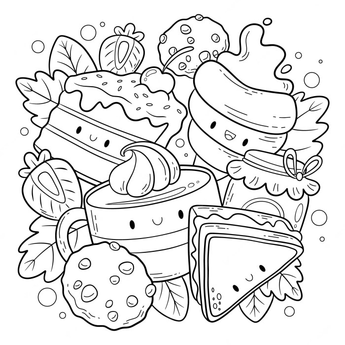 Food and drink coloring book