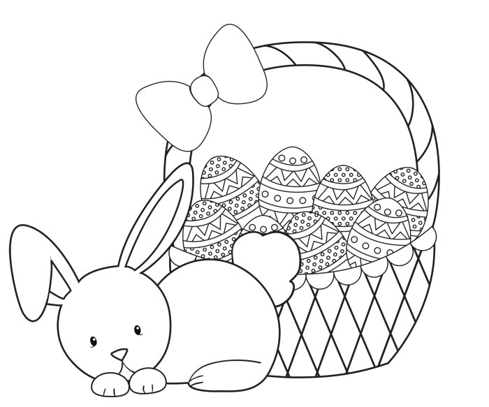 Easter bunny coloring book pages