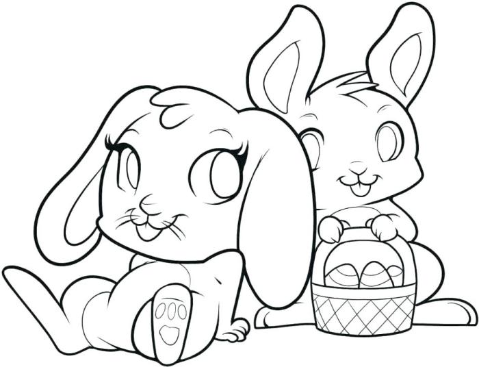 Easter bunny coloring book pages