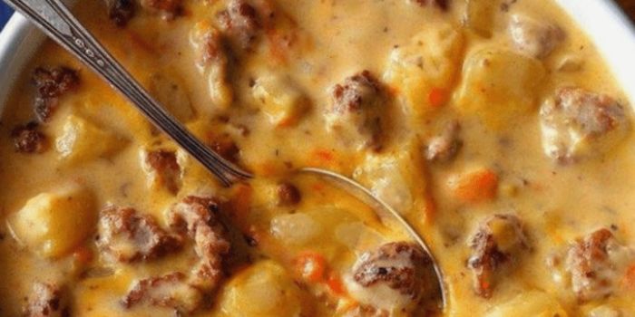 Creamy hamburger potato soup recipe